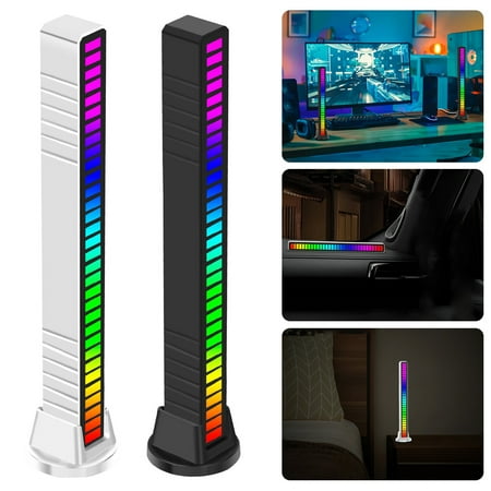 

Gpoty Smart LED Light Bar w/32 LED and Microphone Ambiance Blacklight w/12+ Dynamic Modes and 18 Light Colors TV Ambient Light Voice Control RGB Light Bar for Living Room Bedroom