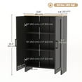 thumbnail image 3 of HOMCOM Armoire de Rangement avec Doubles Portes et Tablette Ajustable, Noir, 3 of 8