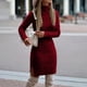 thumbnail image 4 of Vestidos de punto cálidos para mujer, cuello alto, Delgado, lana sólida, Mini vestidos básicos de manga larga para mujer, moda de otoño e invierno, 4 of 4