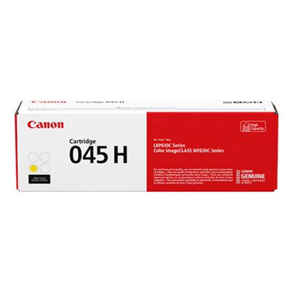 Canon Genuine Toner, Cartridge 045 Yellow, High Capacity (1243C001), 1 Pack, for Canon Color imageCLASS MF634Cdw, MF632Cdw, LBP612Cdw Laser Printers