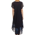 thumbnail image 2 of Sakkas Batik Palm Tree Cap Sleeve Caftan Dress / Cover Up - Navy Ocean - One Size, 2 of 5