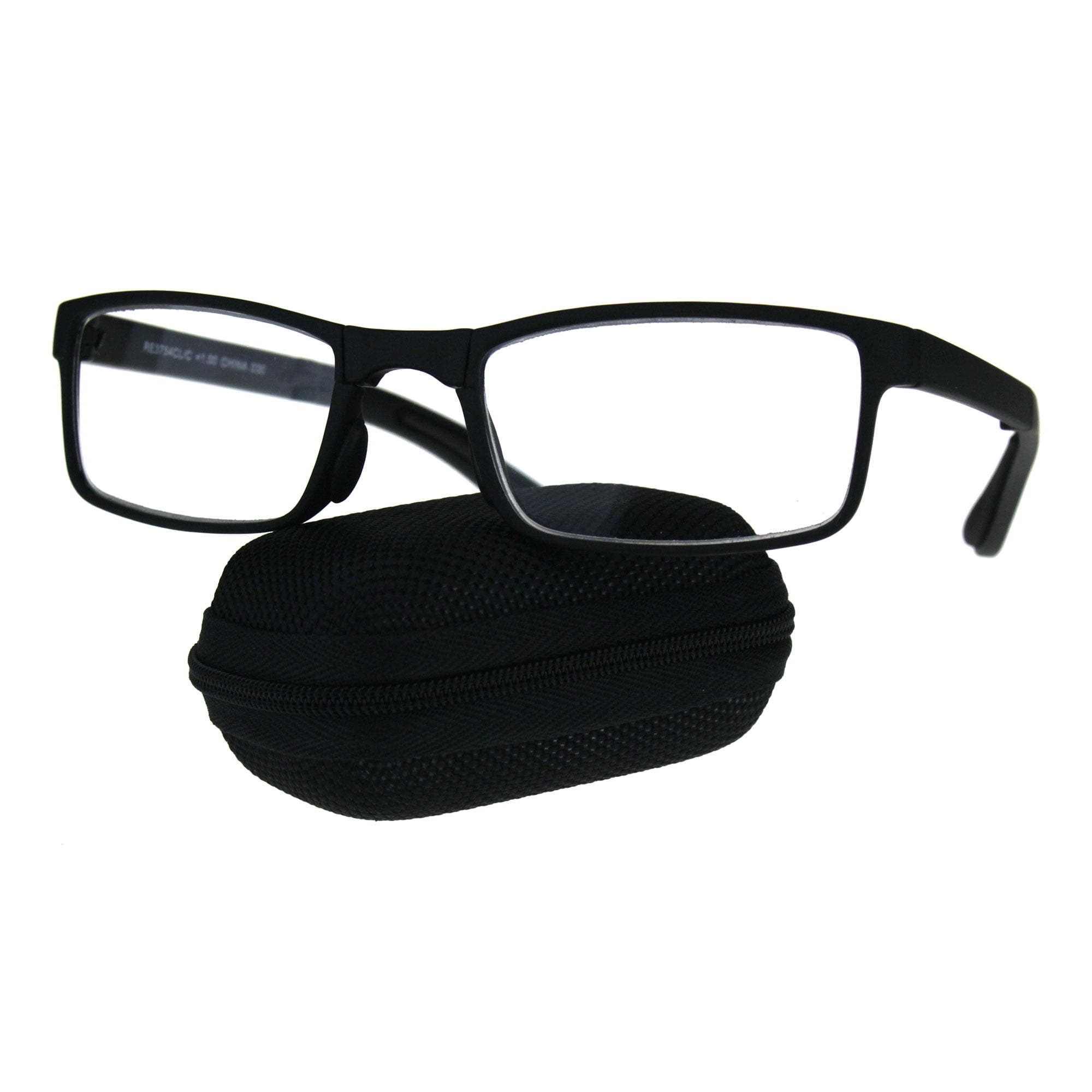 Collapsible Rectangular Plastic Folding Clear Lens Reading Glasses