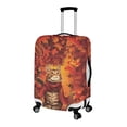 thumbnail image 2 of HELLHERO Cat Scarf Leaves Suitcase Cover for Family, Polyester Fabric Bottom Zipper Anti Pollution Luggage Cover All Size, 2 of 7