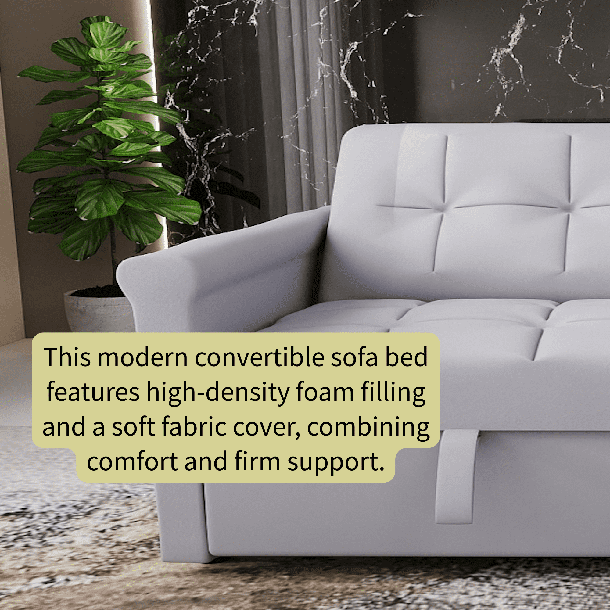 2-Seater Convertible Velvet Loveseat Sofa Bed Pull-out Sleeper Couch with Side Pocked,Adjustable Backrest Couch