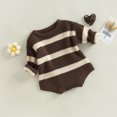 thumbnail image 3 of Okbabeha Baby Boy Girl Chunky Sweater Cable Knit Sweatshirt Romper Onesie Newborn Infant Warm Fall Winter Cute Clothes, 3 of 7
