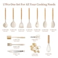 thumbnail image 2 of Carote 17-Piece Silicone and Wood Cooking Utensil Set, Heat-Resistant, Safe for Nonstick Cookware, 2 of 7