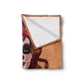 thumbnail image 2 of Day of the Dead Soft Flannel Fleece Throw Blanket, Dia de Los Muertos Spanish Culture Mexican Skull Art, Cozy Plush for Indoor and Outdoor Use, 50" x 60", Cinnamon Magenta Maroon, by Ambesonne, 2 of 6