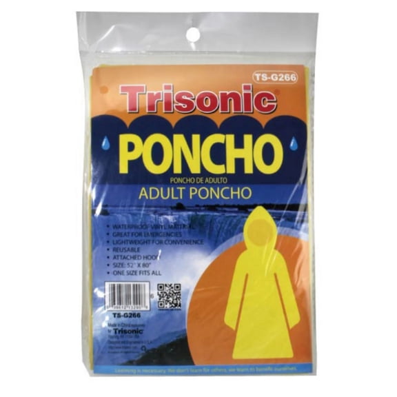 Adult Poncho Unisex Waterproof Disposable Lightweight and Reusable for Rain