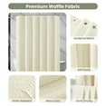 thumbnail image 5 of Inhousolu Fabric Shower Curtain Waffle Weave 230GSM Heavy Duty, Weighted Hem with 14 Metal Hooks, Water Repellent & Machine Washable, 72x72 inch, Ivory, 5 of 8