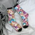 thumbnail image 5 of Pofeuu Watercolor Owl Print Crew Socks, Adult Running Hiking Socks for Youth and Adult, 5 of 6