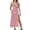 Pink, variant on Womens Crochet Beach Cover Up Dress V-Neck Sleeveless Long Knit Halter Backless Bikini Wrap with Cut-Out, Summer Swimwear Cover Ups