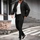 thumbnail image 1 of Ceisia Men's Regular Fit Waffle Knit Baseball Collar Jacket & Jogger Pants Set | Casual Outdoor Two-Piece Outfit Gifts, 1 of 5