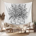thumbnail image 2 of Eucalyptus Grey Tapestry for Bedroom Wall Hanging Tapestry, Vintage Bottle Succulents Flower Stripes Ceiling Backdrop Tapestries Poster Blanket Wall Decor for Teens Room Living Room Dorm 51" x 59", 2 of 8