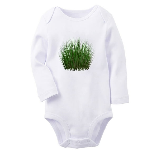 Babies Nature Grass Pattern Rompers, Newborn Baby Unisex Bodysuits, Infant Jumpsuits, Toddler 0-12 Months Kids Long Sleeves Oufits (White, 6-12 Months)