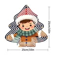 thumbnail image 2 of Metal Hanging Christmas Tree Wind Spinner - Festive Garden Decoration with Colorful Lights & Striped Design for Holiday Cheer, 2 of 7