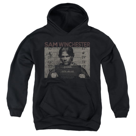 Supernatural - Sam Mug Shot - Youth Hooded Sweatshirt - X-Large