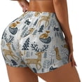 thumbnail image 1 of Fotbe Winter Forest Animals Shorts Sin Costuras – Shorts Deportivos de Cintura Alta para Mujer, Elásticos para Gimnasio, Yoga, Running o Ciclismo-Medium, 1 of 8