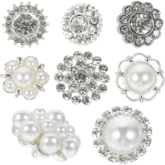 Worgeous Metal Buttons Assorted Color 8Pcs 0.71X0.71X0.47In