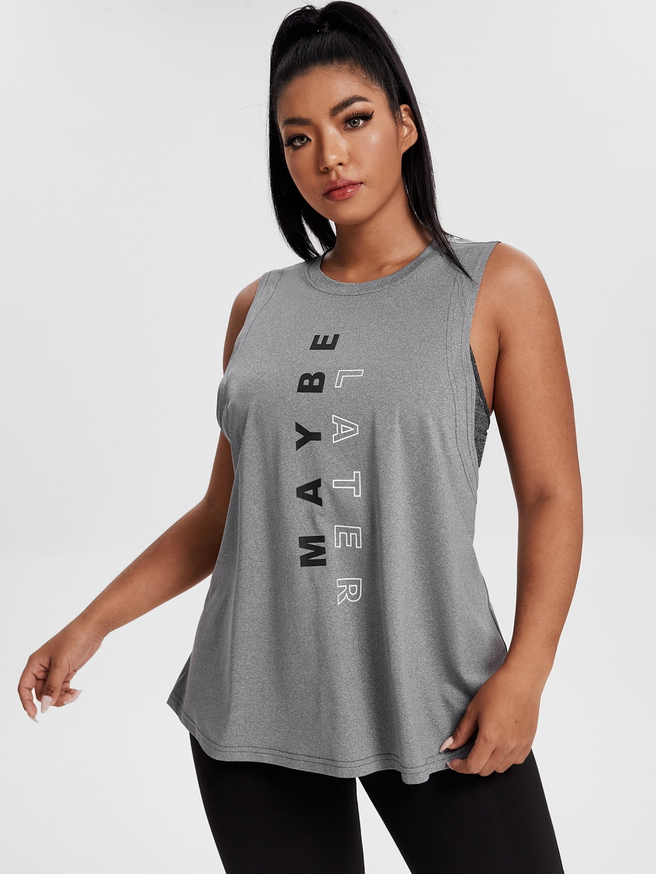 Slogan Graphic Sports Tank 