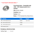 thumbnail image 2 of Front Brake Rotor - Compatible with 1990 - 1997 Honda Accord 2.2L 4-Cylinder 1991 1992 1993 1994 1995 1996, 2 of 2