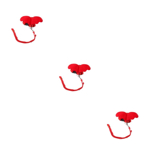 VONKY Angel Wing Rabbit Harness Cat Kitten Pet Leash Outdoor Training Traction Rope Hamster Walking Clothes Hen Red XS 3PCS