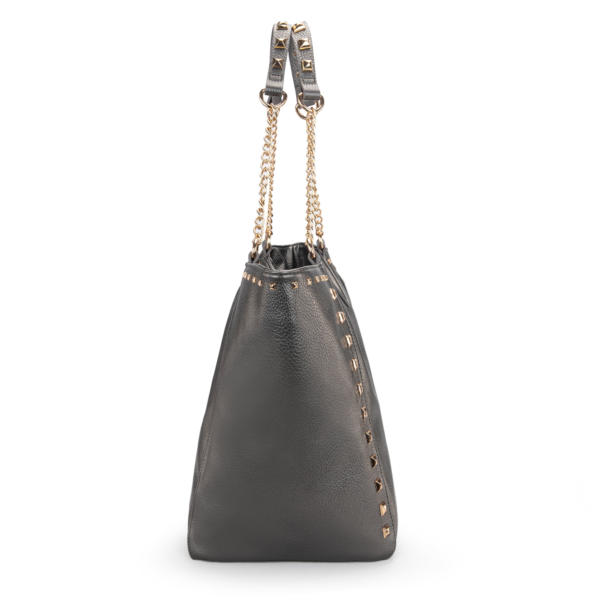 Montana West Large Tote Bag for Women Oversized Shoulder Purses with Chain Handbags, Pewter
