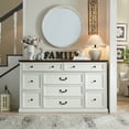 thumbnail image 3 of SinCiDo Farmhouse Buffet Cabinet, 60" Storage Cabinet w/9 Drawers, White, 3 of 7