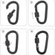 thumbnail image 4 of Negro, Paquete de 10 Mosquetones con Bloqueo, Hebilla de Puerta de Aluminio para Camping, Pesca, Senderismo y Llavero brillar  Electrónica, 4 of 5