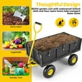 thumbnail image 5 of Funcid Steel Garden Cart with Removable Sides, Heavy Duty Yard Cart with Liner, 660 LBS Capacity Wagon, Rotating Handle, 10" Tires Wheels, Perfect for Garden Farm Yard, Yellow, 5 of 10