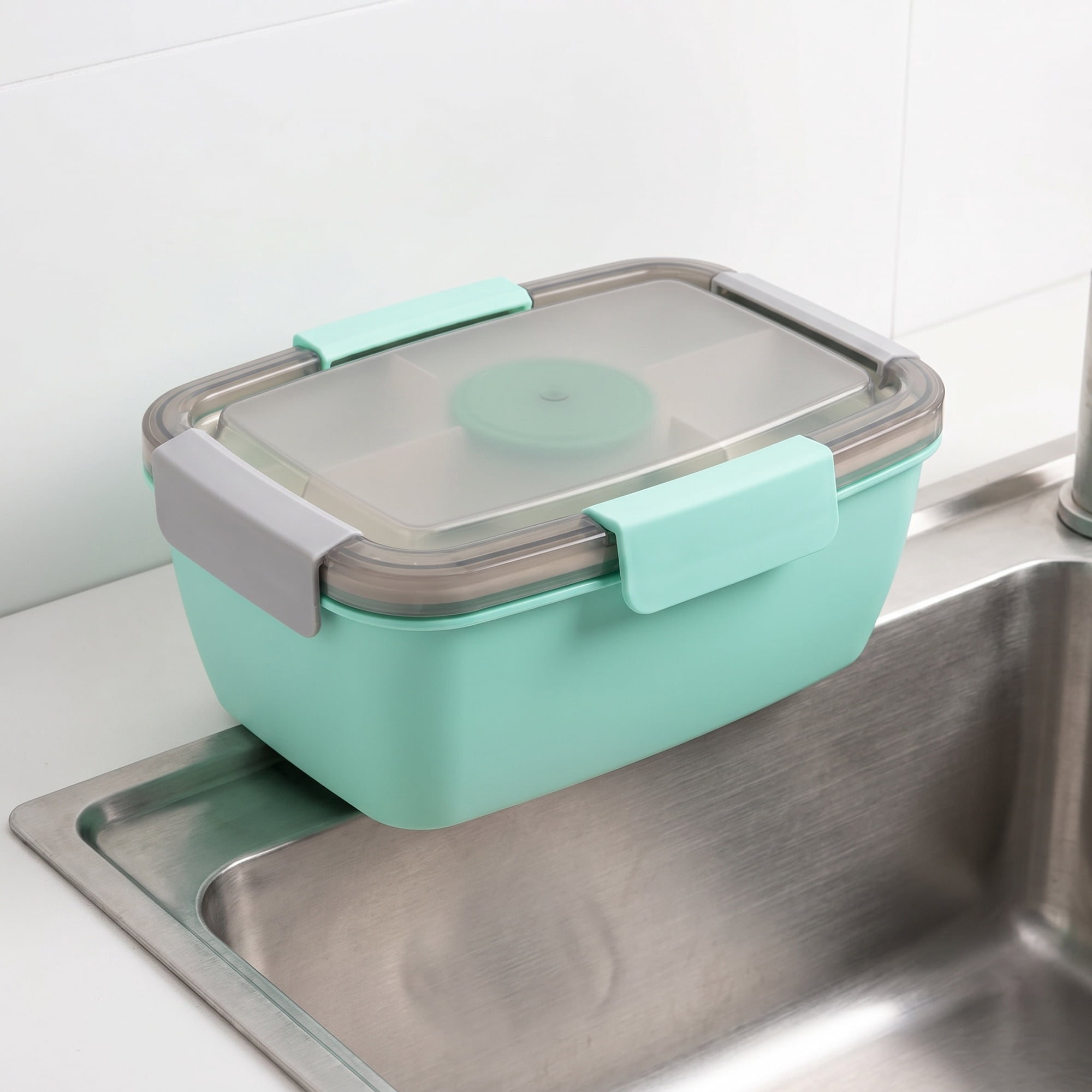 Unique Bargains Lunch Leak-Proof Meal Prep Container with Dressing Cup Green-3