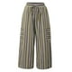thumbnail image 3 of WILLBEST Pantalones Palazzo de Verano para Mujer, Informales, de Pierna Ancha, Cintura Alta, Holgados, a Rayas, para Playa, para Viajes, con Estilo y Comodidad Diarios. Extra Grande, 3 of 4