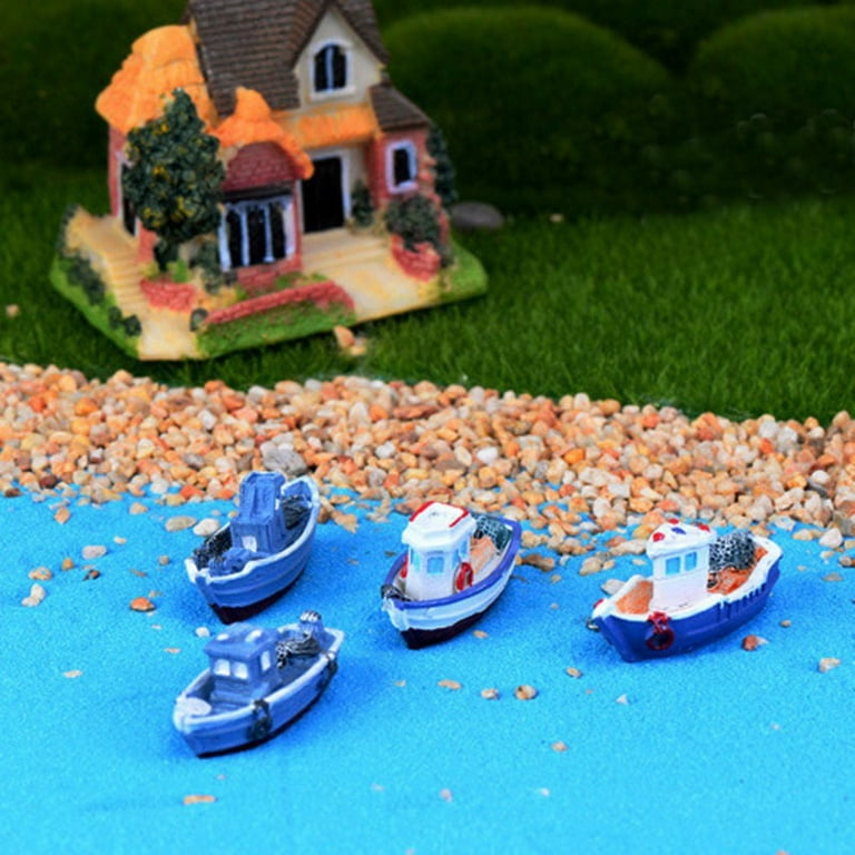 Miniature Mini Boat Model Fishing Ship Toy DIY Craft Home Tabletop  Decoration