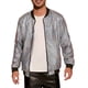 thumbnail image 1 of Chaquetas Varsity Holográficas INSPIRE CHIC para hombres, chaquetas bomber metálicas brillantes con cierre completo, XL, plateadas, 1 of 6