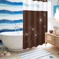 thumbnail image 5 of No Hook Shower Curtain, Brown Floral Shower Curtains for Bathroom with See Through Top Window, Spring Flower Waterproof & Washable Bath Curtain Stand Up Stall 36"x72", 5 of 9