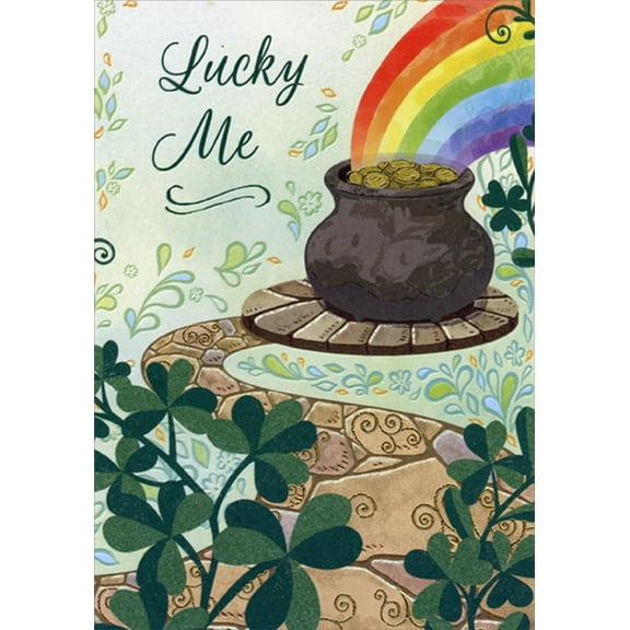 Designer Greetings Lucky Me Path to Pot of Gold St. Patrick's Day Card for Friend