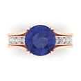 thumbnail image 2 of Clara Pucci 18K Rose Gold Round Cut 3Ct Simulated Tanzanite Engagement Ring + Matching Band - Luxury Box Included, 2 of 7