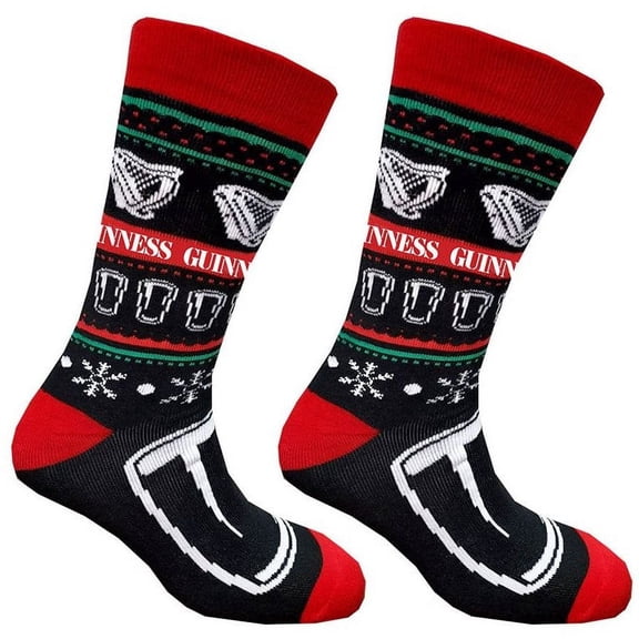 Guinness Christmas Novelty Socks Black/Red