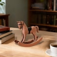thumbnail image 6 of Rocking Horse Figurine Desktop Decorative Statue Tabletop Art Craft Ornament Unique Wood Material Shelf Desk Decor, 6 of 9