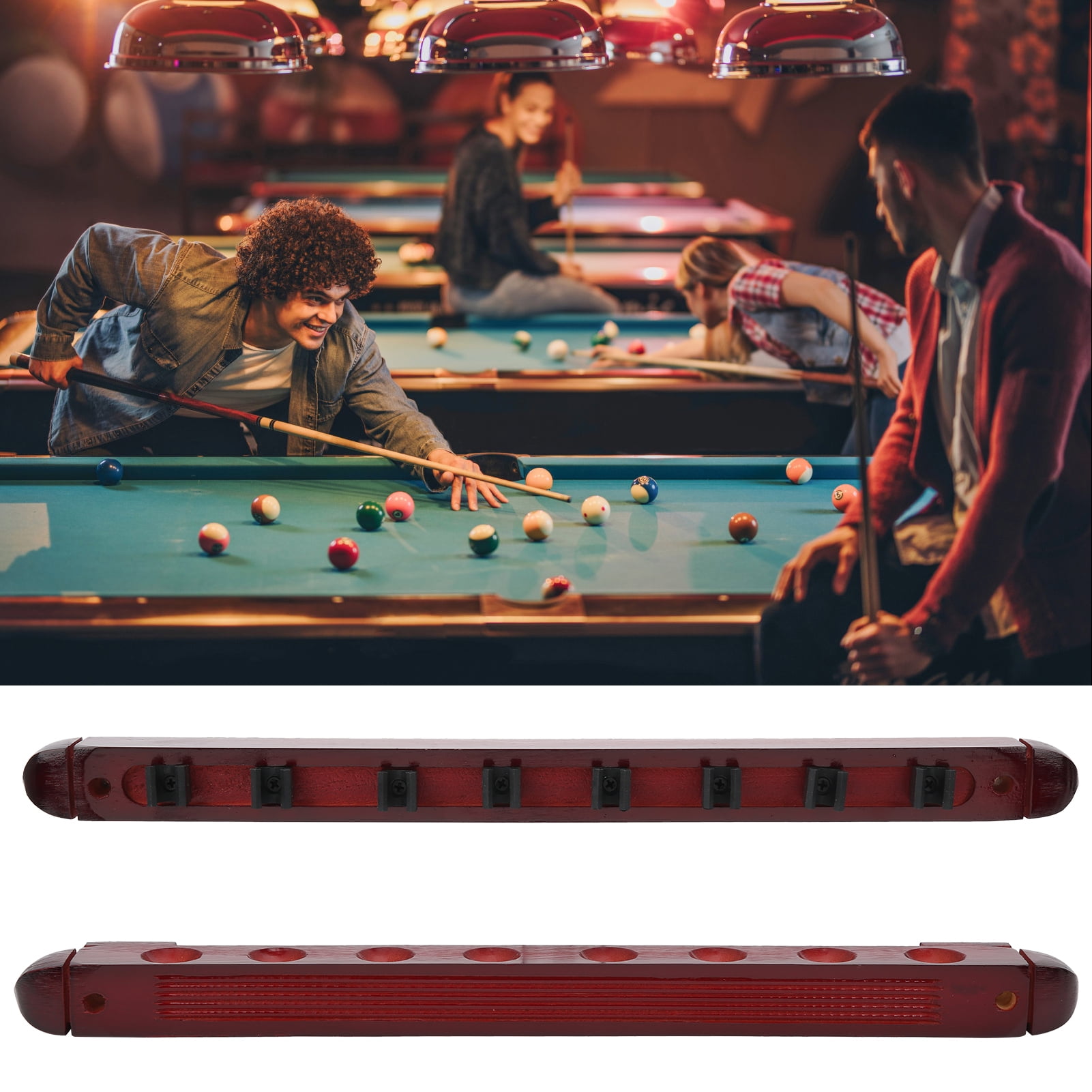 Red Pool Snooker Billiard Corner Cue Stand Ball Drink Rest Table Stick Holder UK 