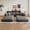 Gray, variant on 78.8 Inch 2-Seater Boneless Modular Compression Sofa, Suitable for Living Room and Bedroom, Convertible Comfortable Japanese Style Floor Sofa Bed,Blue