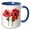 Blue/White, variant on 3drose, Red Anemone Wildflower Vector Art, 11oz Two-tone Green Mug