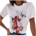 thumbnail image 1 of Camisa de verano de moda sexy casual para mujer Impreso con cuello redondo Camisa de manga corta Top Fridja  ghk1952, 1 of 5
