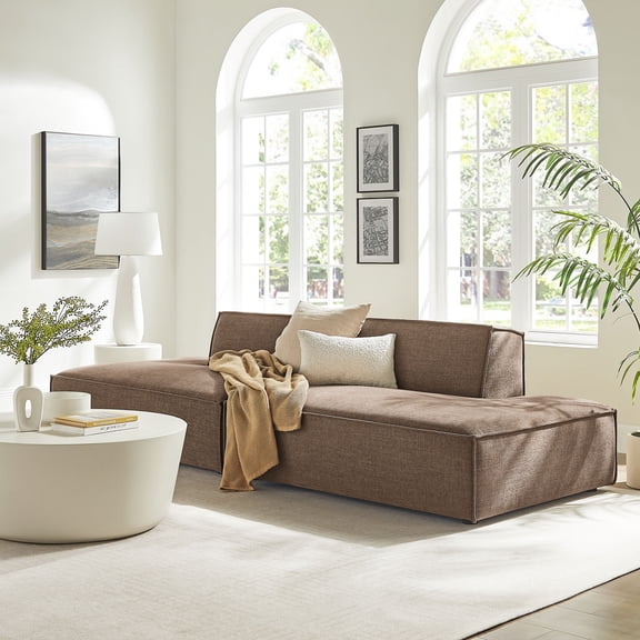 Restore 2-Piece Performance Fabric Upholstered Modular Loveseat in Mocha
