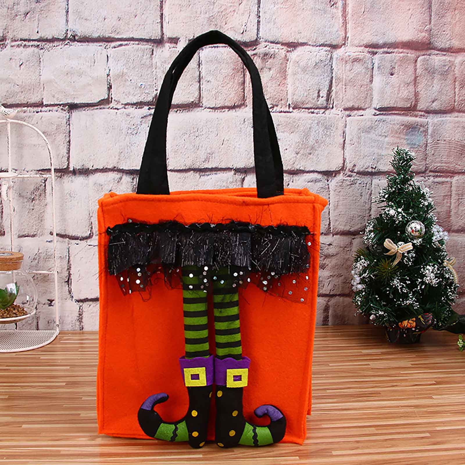 QISIWOLE Halloween Trick or Treat Bags, Small Halloween Tote Bags with Handles, Gift Bags