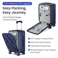 thumbnail image 2 of NIGSQJB 3 Piece Luggage Sets, Expandable Carry On Suitcase Set with TSA Lock & Double Wheels, Front Open Hardshell Luggage Sets with PVC Cover, PC Lightweight 20in/24in/28in Luggage, Navy Blue, 2 of 11