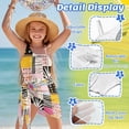 thumbnail image 4 of Xixirimido Abstract Geometric Patchwork Print Girls Swimwear One Piece with Adjustable Strap and Removable Bra, Fashion Bathing Suit with Mesh Cover Up Skirt for Teens, Size 11-12 Years, 4 of 7