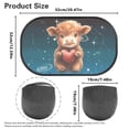 thumbnail image 7 of Yuyamidu Highland Cow Car Window Shade for Baby Red Heart Car Side Window Sun Shade Adorable Auto Rear Sunshade Car Accessories for SUVs Sedans Trucks, 7 of 7