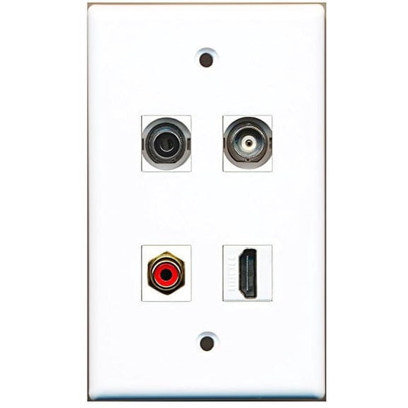 RiteAV - 1 Port HDMI 1 Port RCA Red 1 Port 3.5mm 1 Port BNC Wall Plate