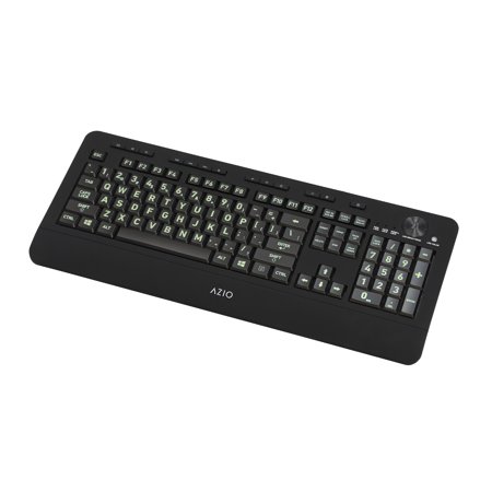 Azio KB506 5-Color Backlit Large Print Wired USB (Best Keyboard For Large Hands)