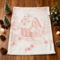 thumbnail image 4 of Honmine Christmas Throw Blanket for Couch Bed Sofa, Pink Gingerbread House with Snowman Heart Candy, Soft Cozy Lightweight Holiday Winter Fleece Blanket Christmas Decor Xmas Gifts, 4 of 6